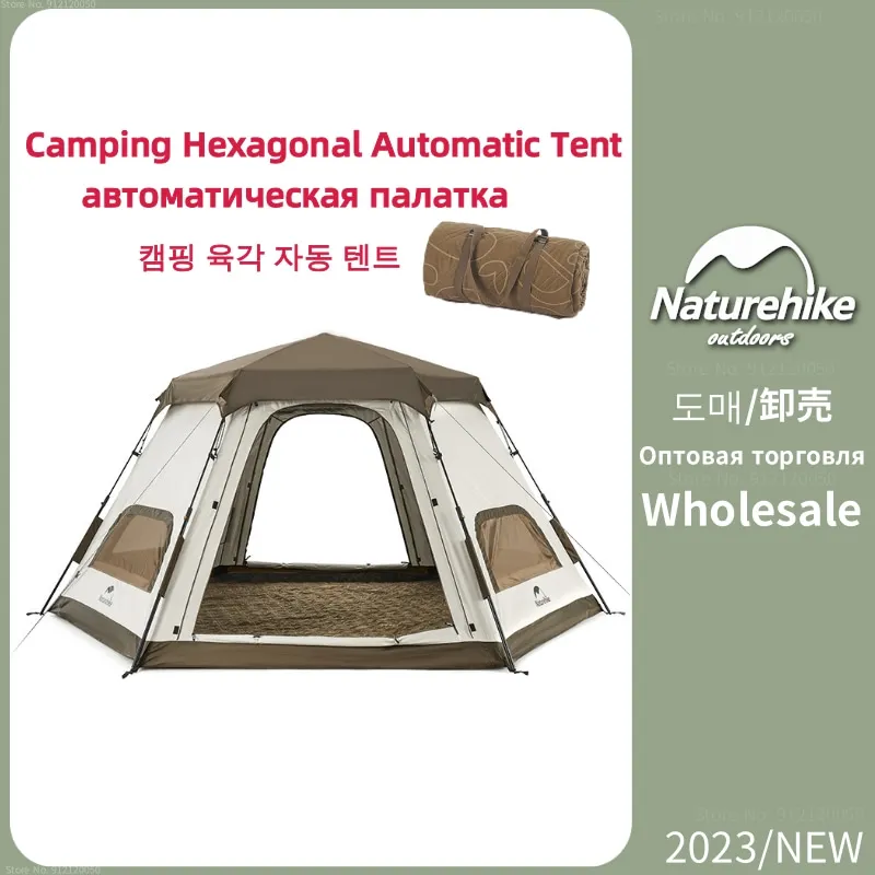 

Naturehike Camping 4 People Automatic Tent Large Space Waterproof Outdoor One-Touch Tent Portable Hiking Beach Camp Shelter Tent