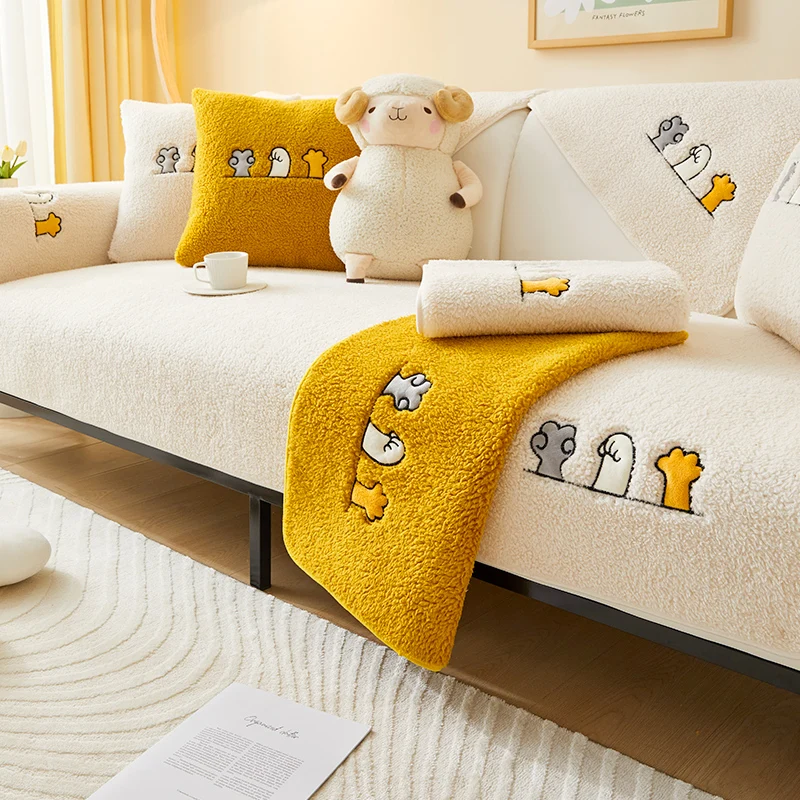 Thicken Lamb Plush Sofa Cushion for Living Room Soft Non-Slip Sofa Towel Universal L-shaped Couch Cover Backrest Armrest Towels
Thicken Lamb Plush Sofa Cushion for Living Room Soft Non-Slip Sofa Towel Universal L-shaped Couch Cover Backrest Armrest Towels
