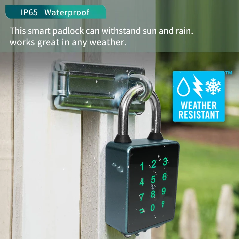 Portable Door Lock Smart Padlock Bluetooth TUYA App Waterproof Password Key 13.56khz RFID Card USB 6 Ways Unlock
Portable Door Lock Smart Padlock Bluetooth TUYA App Waterproof Password Key 13.56khz RFID Card USB 6 Ways Unlock