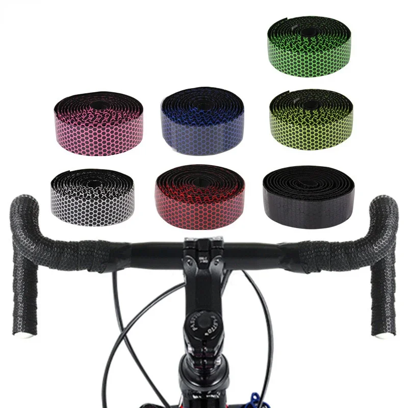 

1Pair New Bike Handlebar Road Bicycle Anti-slip Silica Gel EVA Shock Absorption Handle Bar Tape Cycling Wrap End Plug