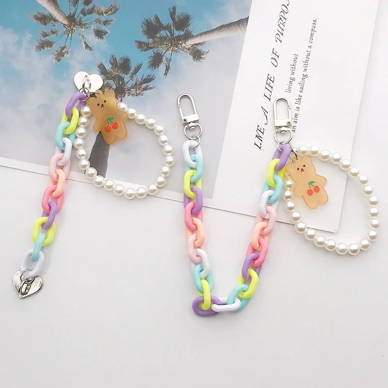 New Chain Heart Buckle Bracelet DIY Phone Case Pearl Bead Pendant Little Bear Carrying Chain Bracelet Pendant Jewelry
New Chain Heart Buckle Bracelet DIY Phone Case Pearl Bead Pendant Little Bear Carrying Chain Bracelet Pendant Jewelry