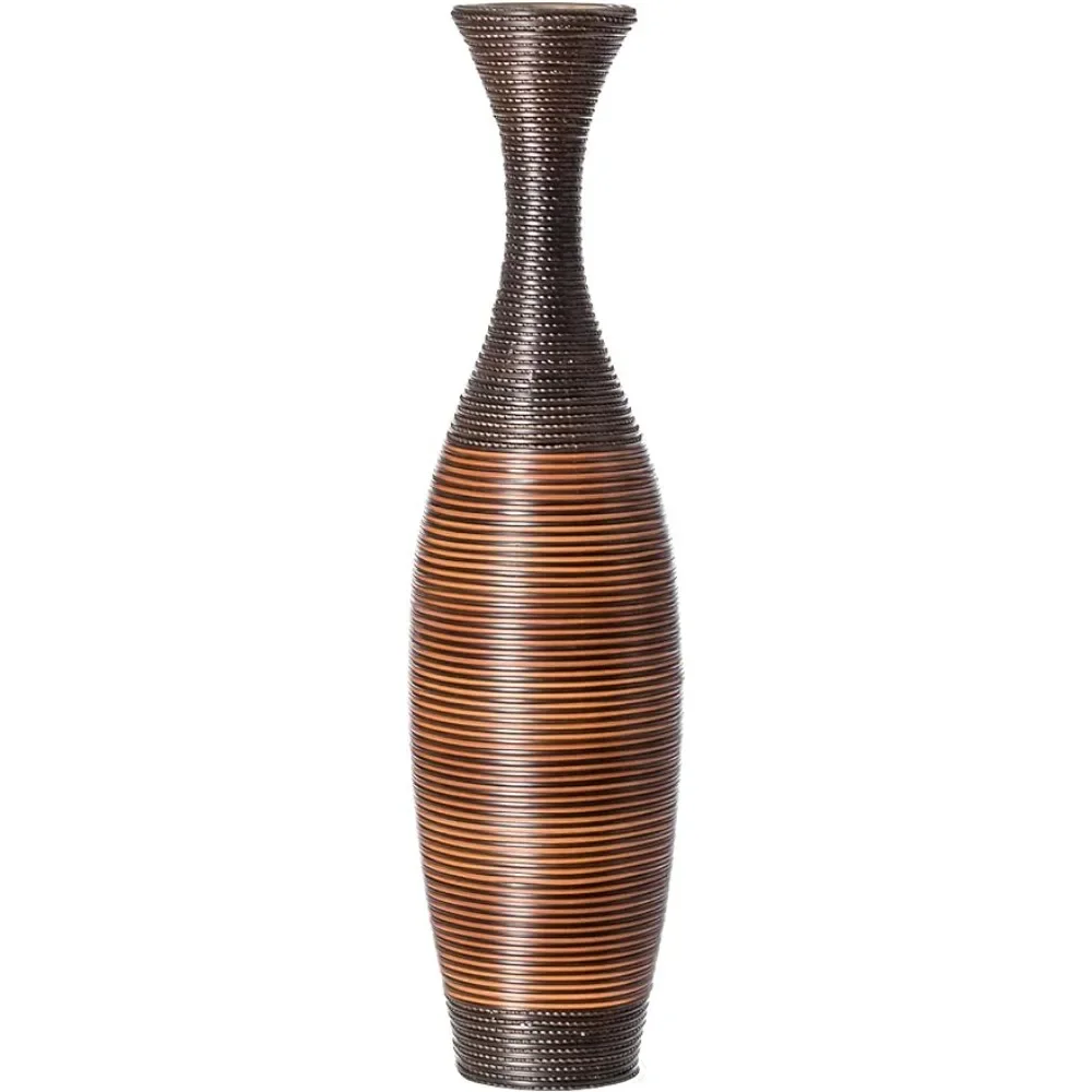 

Высокая напольная ваза, домашний декор, 27,6 дюйма/70 см, стандартное оформление комнаты, винтажный черный, оранжевый, бесплатная доставка в сад