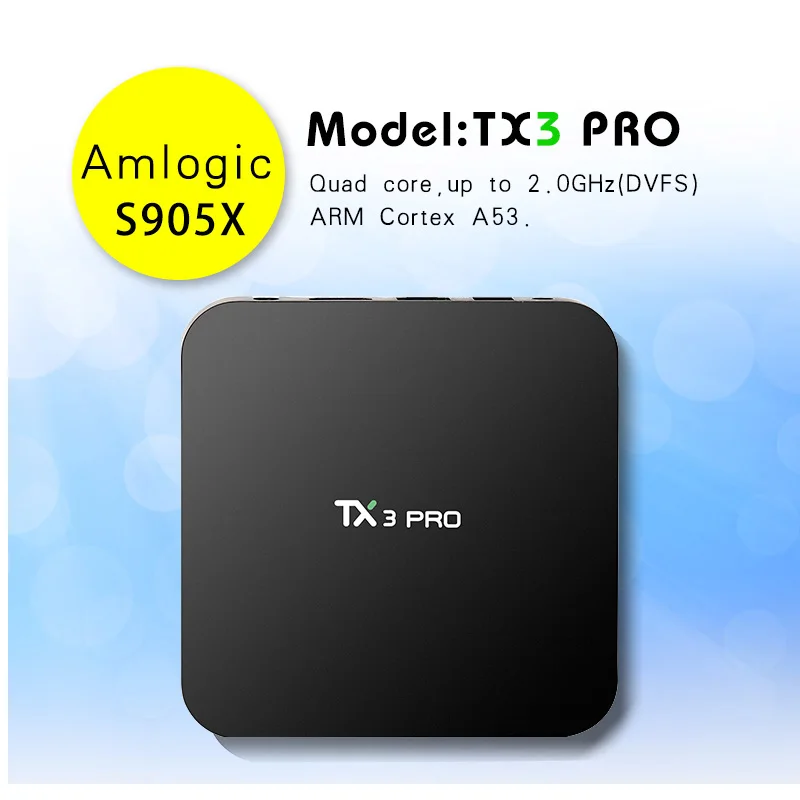 

Clearance sale TX3 PRO SET TOP BOX Amlogic S905X Smart TV BOX Android 4K Quad Core 1G DDR3 8G ROM 2.4G WIFI Media Player