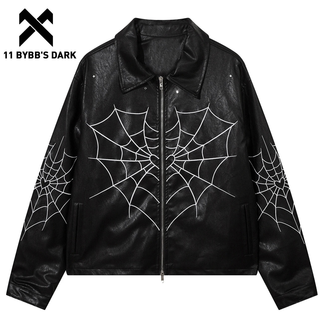 

11 BYBB'S DARK Heart Elements Cobweb Print Jacket 2023 New Arrival Black Jacket Men Women Autumn Winter Windbreak Overcoat Tops