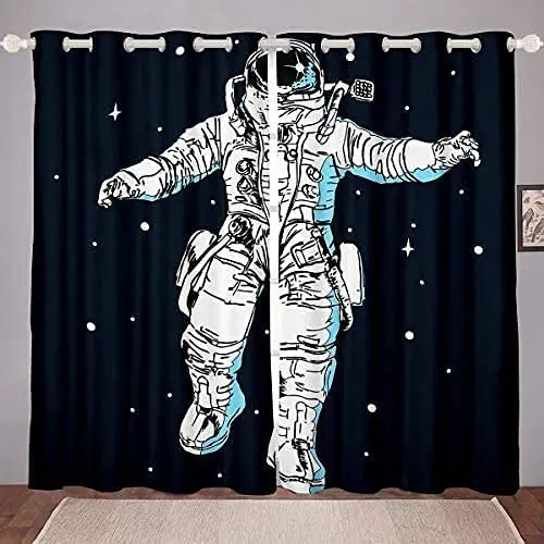 Astronaut Curtains Galaxy Window Treatment Starry Sky Curtain Panels Outer Space Solar System Universe Window Drapes for Kids
Astronaut Curtains Galaxy Window Treatment Starry Sky Curtain Panels Outer Space Solar System Universe Window Drapes for Kids