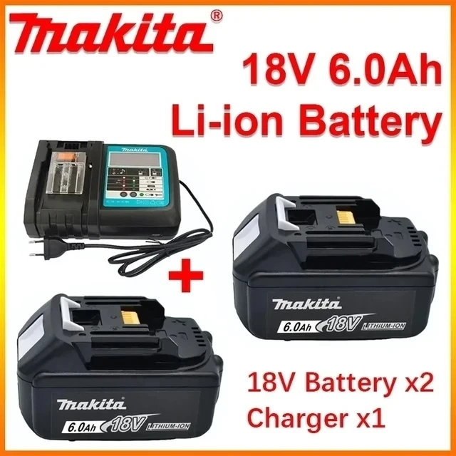 

Original For Makita 18V 6000mAh 6.0Ah Rechargeable Power Tools Battery with LED Li-ion Replacement LXT BL1860B BL1860 BL1850