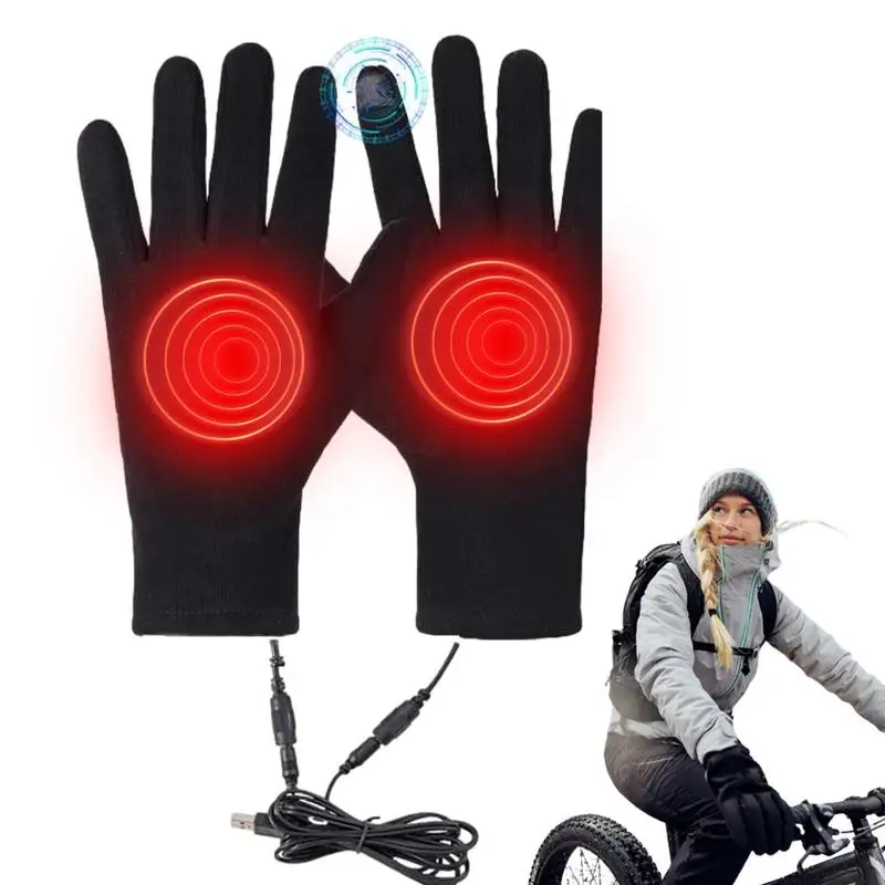 

Heated Gloves Unisex USB Heated Gloves Motorcycle Gloves Winter Waterproof Warm Moto Guantes Touch Screen Motorbike Riding Glove