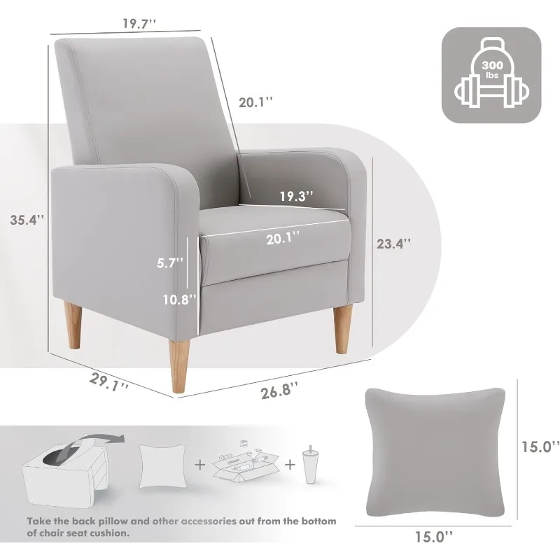 COLAMY Modern Upholstered Accent Chair Armchair with Pillow, PU Leather Reading Living Room Side Chair,Single Sofa, Chairs
COLAMY Modern Upholstered Accent Chair Armchair with Pillow, PU Leather Reading Living Room Side Chair,Single Sofa, Chairs