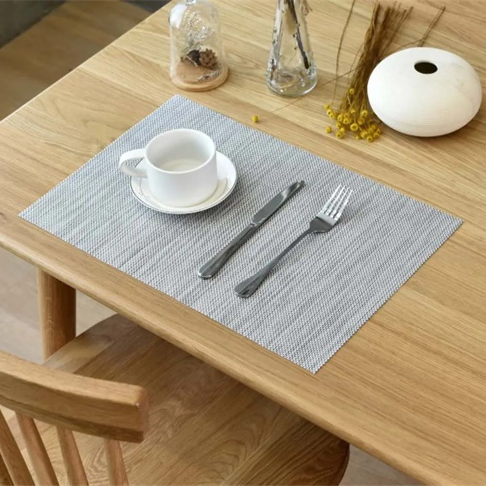 1pc Household Dining Table Placemat Thickened Woven PVC Placemat Solid Color Table Decoration And Accessories 45*30cm
1pc Household Dining Table Placemat Thickened Woven PVC Placemat Solid Color Table Decoration And Accessories 45*30cm
