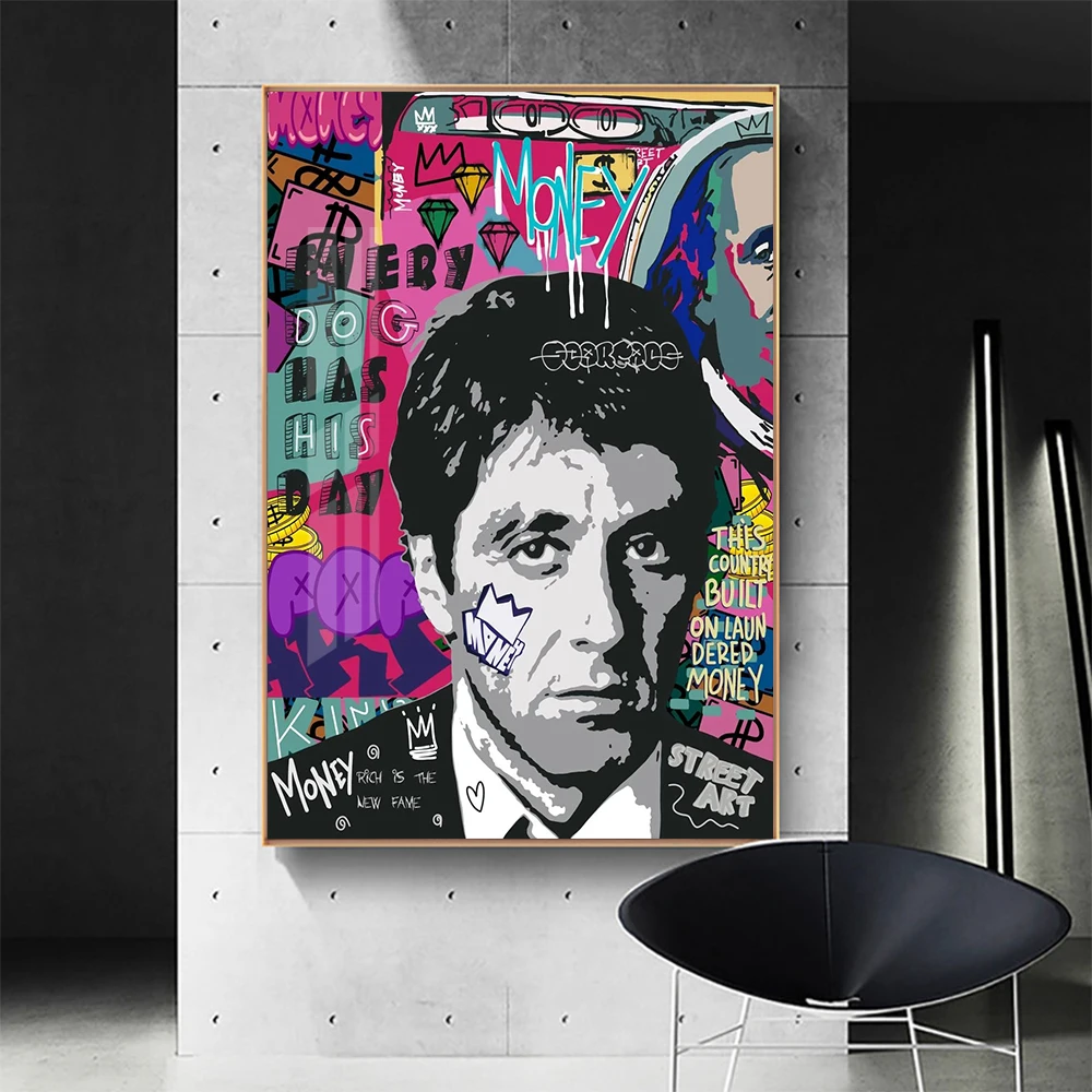 

The World is Yours MoviePoster Modern Graffitl Canvas Painting Wall Art Colorful Picture For Home Living Room Decoration Cuadros