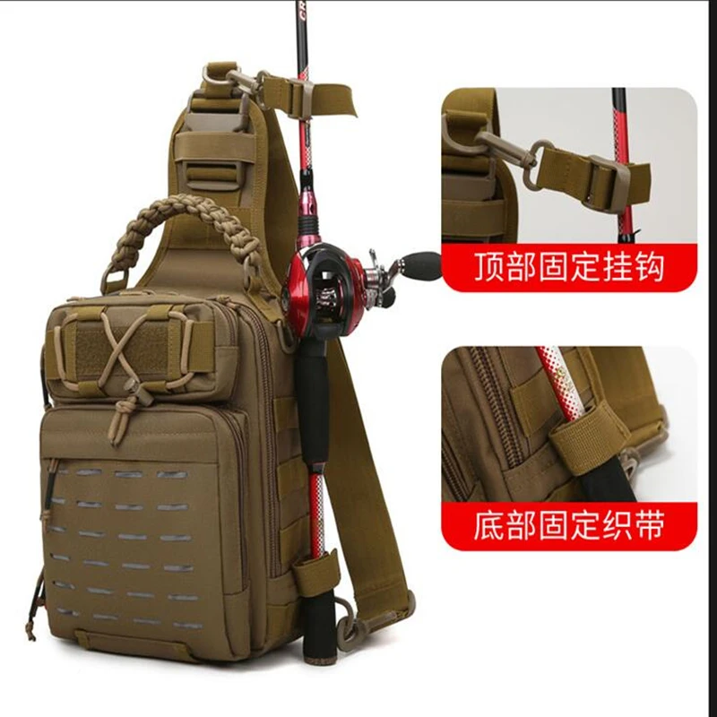 Многофункциональная сумка для рыбалки на открытом воздухе, велосипедная сумка через плечо, тактический нагрудной рюкзак, камуфляжный рюкзак Y420 
Многофункциональная сумка для рыбалки на открытом воздухе, велосипедная сумка через плечо, тактический нагрудной рюкзак, камуфляжный рюкзак Y420