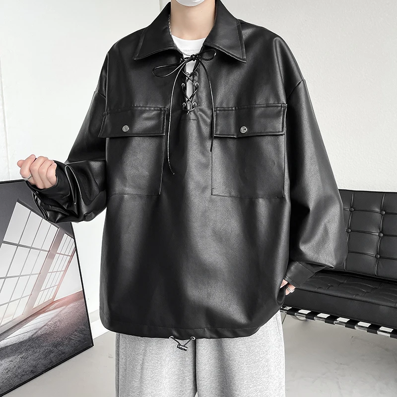 Leather Hoodie Men Oversized Casual Pocket Sweatshirt Men Leather Top Streetwear Hip Hop Loose Pullover Hoodie Mens Hoody
Leather Hoodie Men Oversized Casual Pocket Sweatshirt Men Leather Top Streetwear Hip Hop Loose Pullover Hoodie Mens Hoody