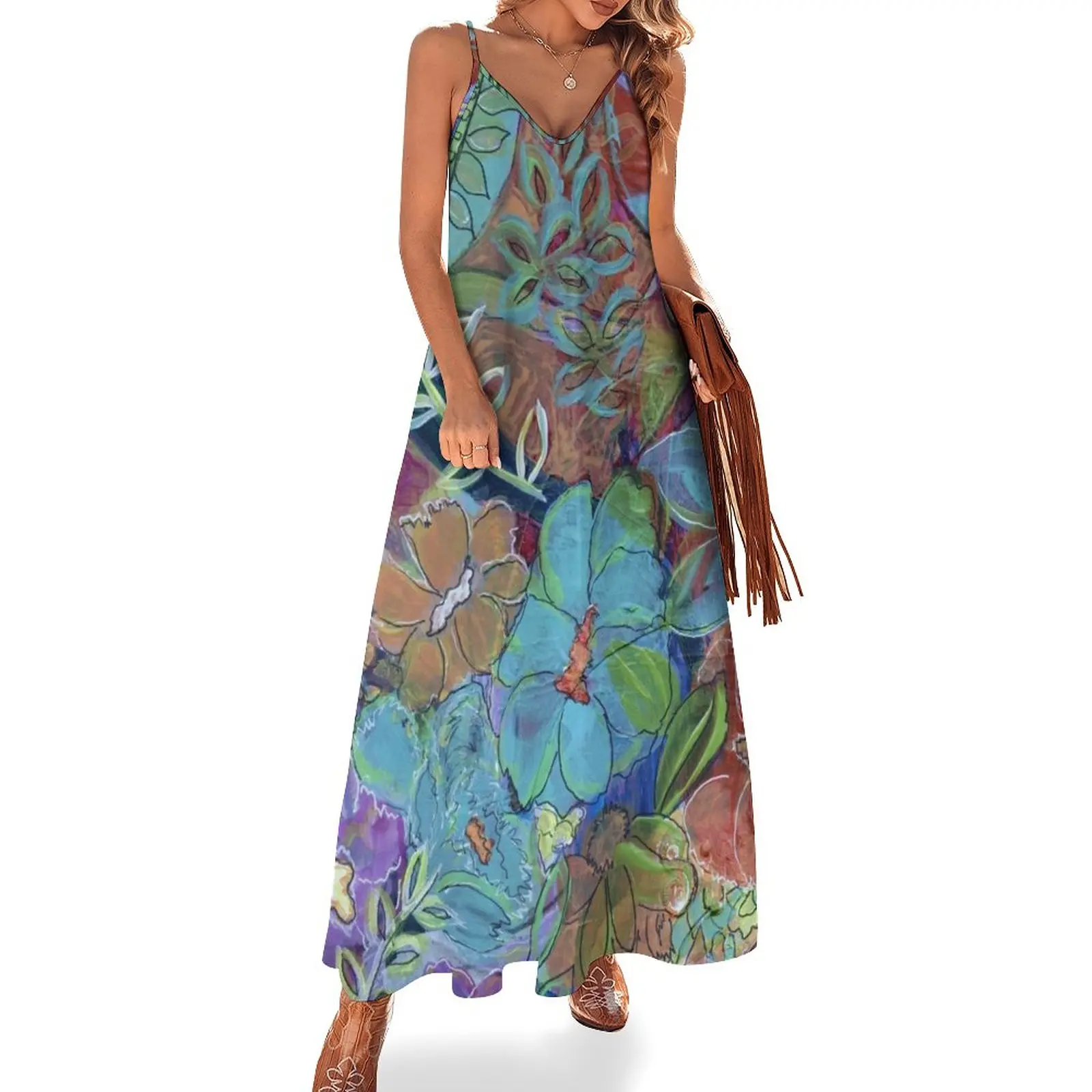 Женское платье без рукавов, разные цвета 
Женское платье без рукавов, разные цвета