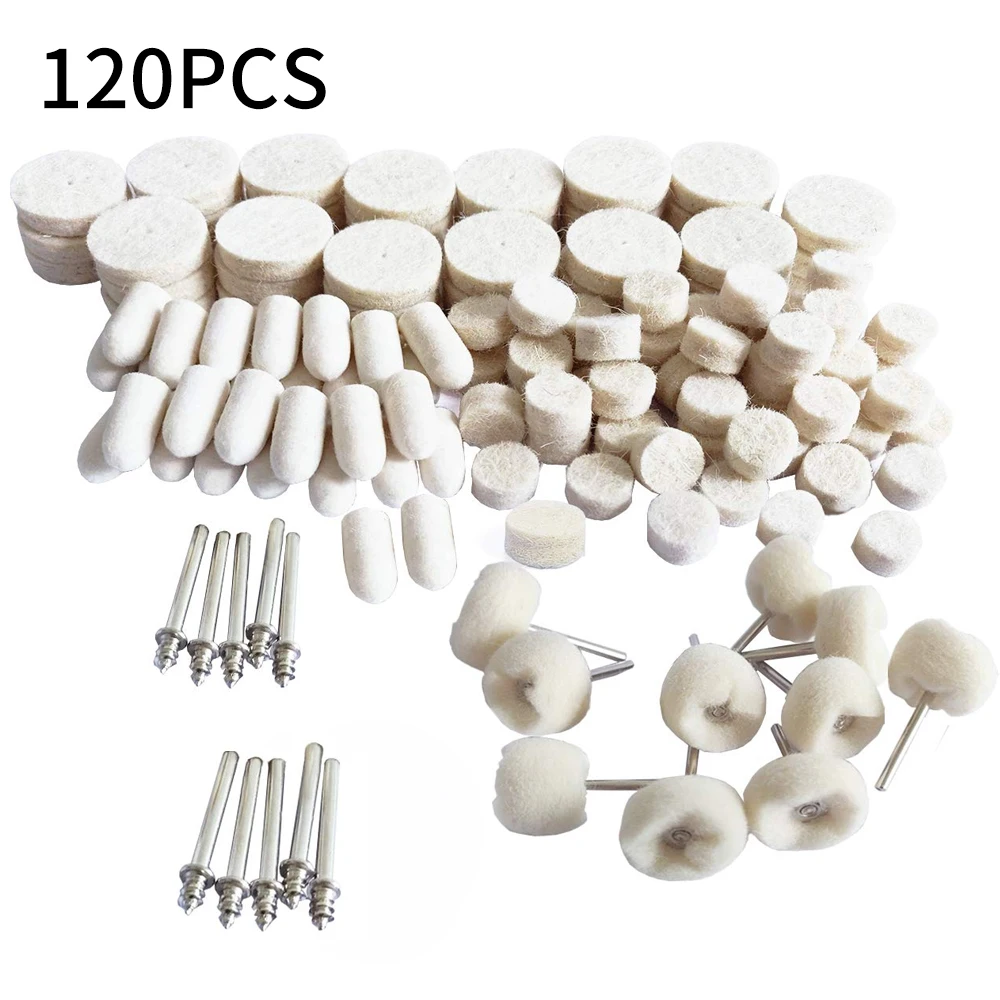 120pcs Wool Felt Polishing Buffing Round Wheel Grinding Pad Shank for Dremel Rotary Tool Accessories Polishing Buffing Wheel 
120pcs Wool Felt Polishing Buffing Round Wheel Grinding Pad Shank for Dremel Rotary Tool Accessories Polishing Buffing Wheel