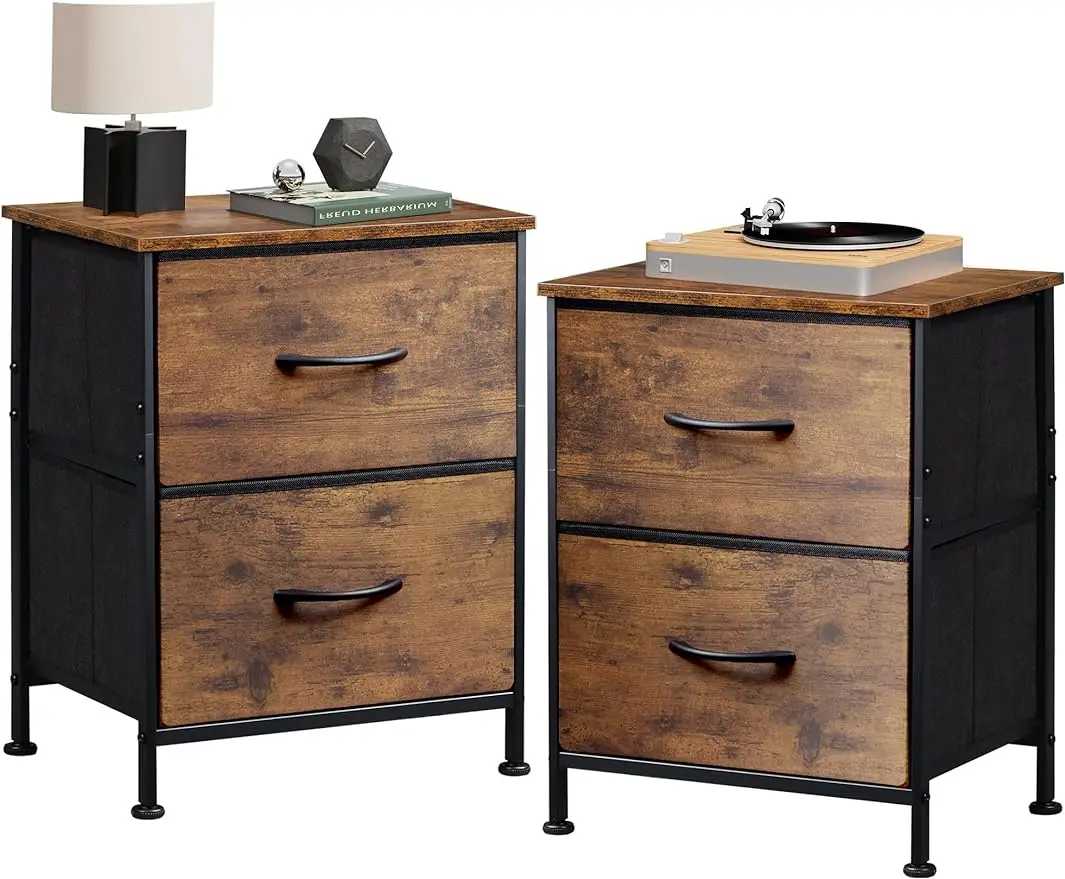 

WLIVE Nightstand Set of 2, 2 Drawer Dresser for Bedroom, Small Dresser with 2 Drawers, Bedside Furniture, Night Stand, End Table