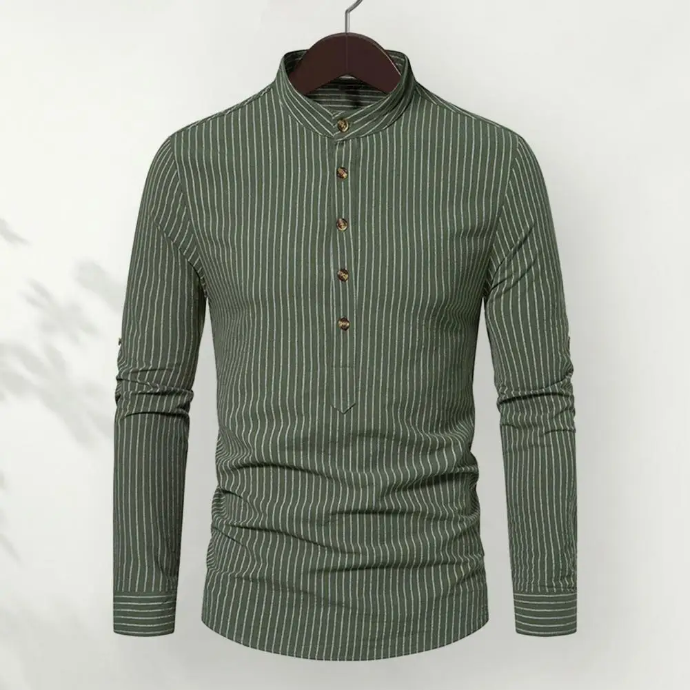 Trendy Stand-up Collar Top Striped Slim Fit Men's Business Shirt with Stand Collar Long Sleeve Breathable for Fall for Men
Trendy Stand-up Collar Top Striped Slim Fit Men's Business Shirt with Stand Collar Long Sleeve Breathable for Fall for Men