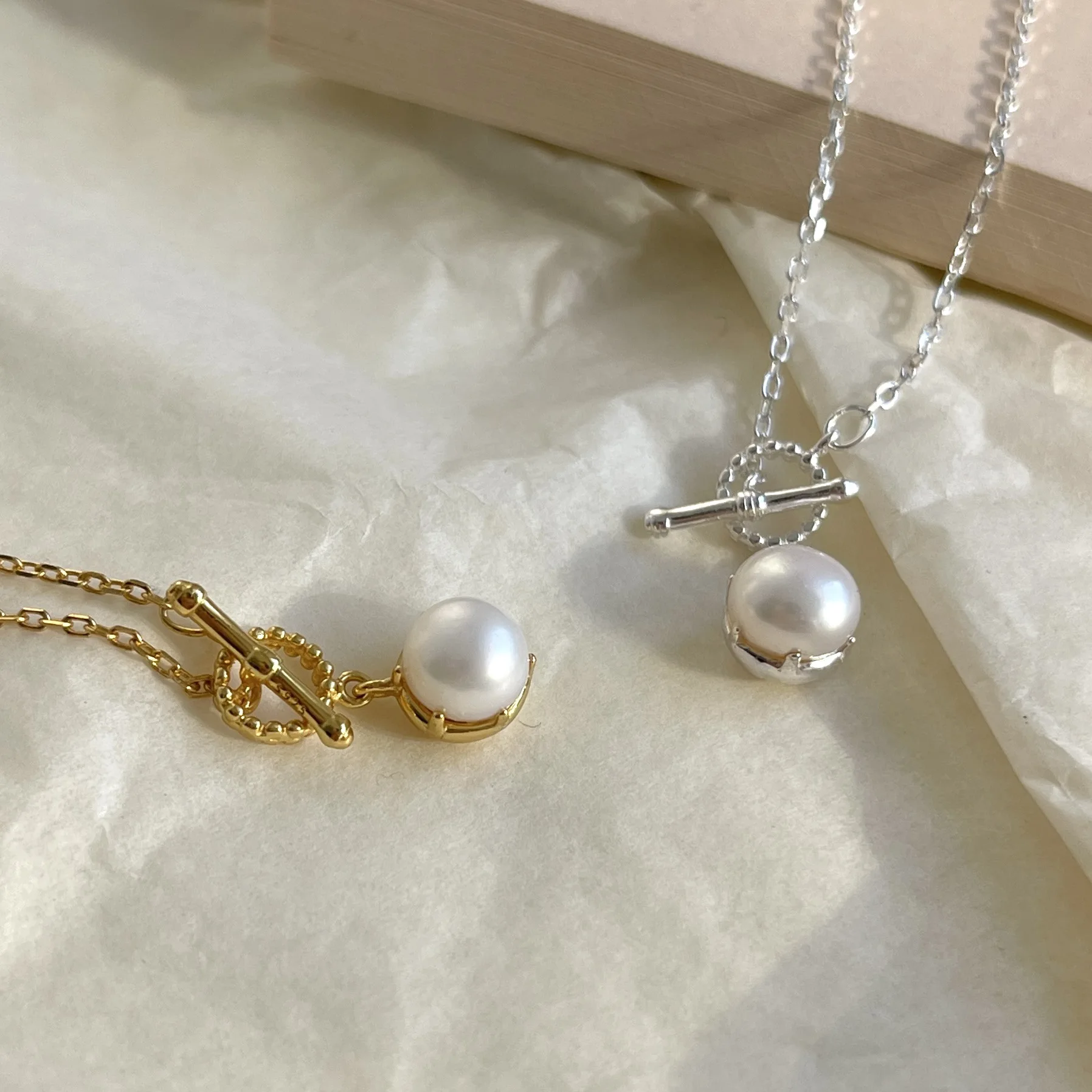 

Чосон S925 Стерлинговое серебро кулон ожерелье для женщин цепь до ключиц OT Пряжка Жемчуг Короткие ожерелья женские модные ювелирные изделия
