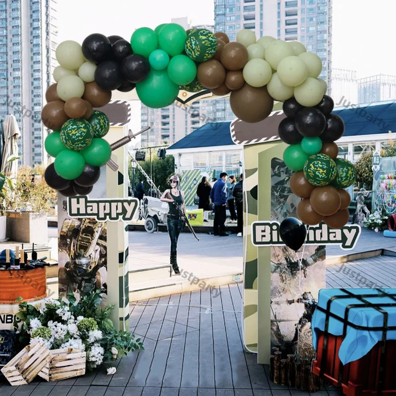 107 шт. Камуфляжный набор в стиле милитари, зеленый, коричневый, черный шар, арка для крещения, аксессуары для декора
107 шт. Камуфляжный набор в стиле милитари, зеленый, коричневый, черный шар, арка для крещения, аксессуары для декора