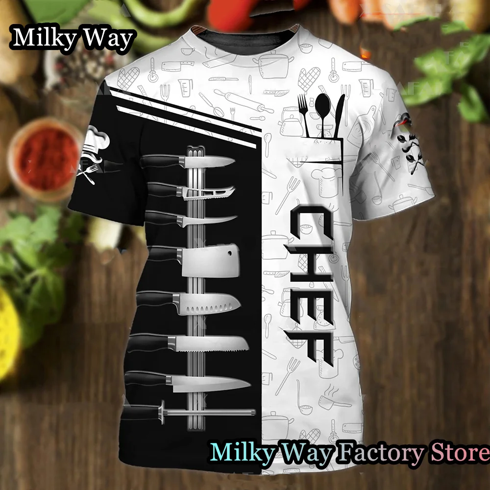 Summer Men Cool Chef Print T-Shirt Short Sleeve Harajuku Style Clothing Vintage Tops Tees Fashion Kitchenware Pattern Streetwear
Summer Men Cool Chef Print T-Shirt Short Sleeve Harajuku Style Clothing Vintage Tops Tees Fashion Kitchenware Pattern Streetwear