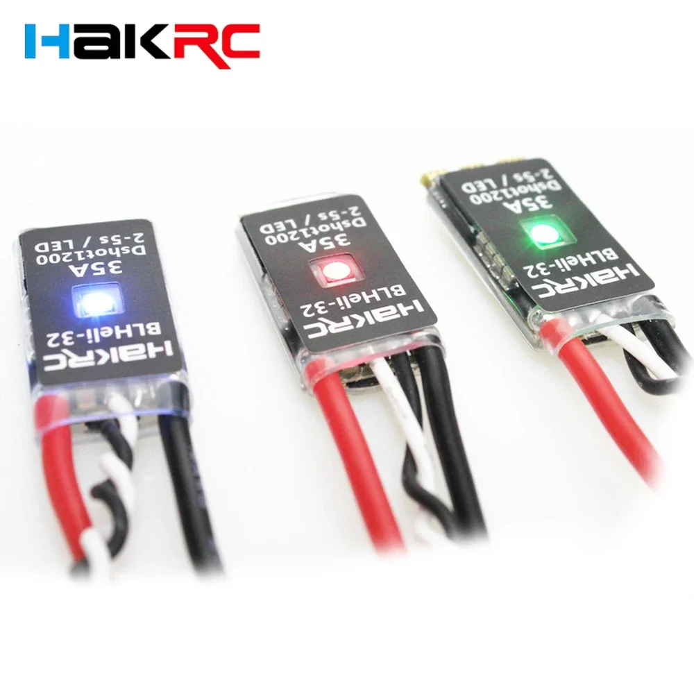 

HAKRC 35A BLHeli_32 Dshot1200 2-5S LIPO Brushless ESC Built-in LED for RC FPV Racing Drone