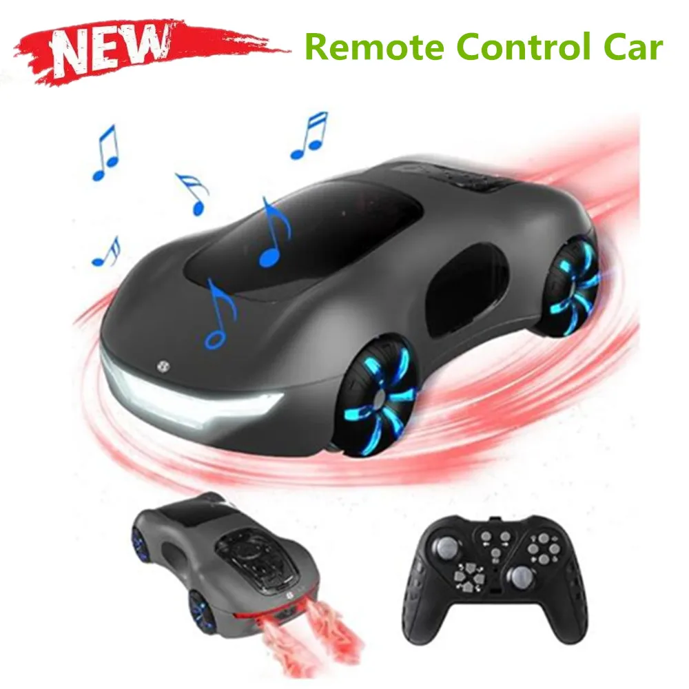 

1:16 4WD RC Car With LED Light Spray Effects Rechargeable Racing Toys Radio Remote Control Spray Stunt Car
