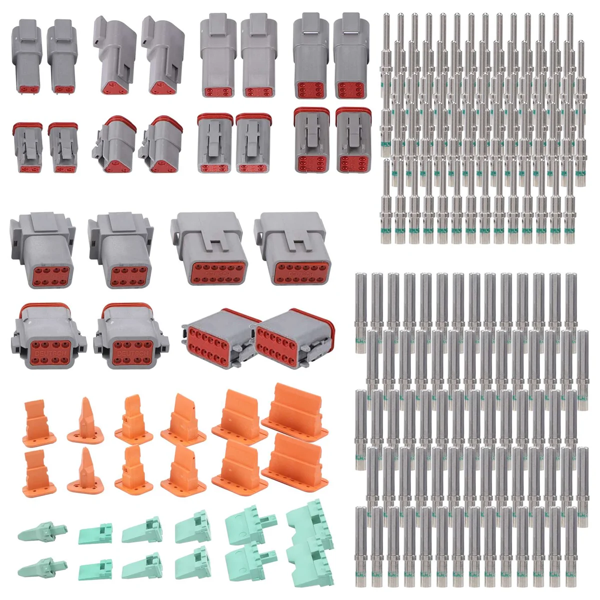 188PCS Deutsch DT Gray Connector Kit with 16 Solid Contacts in 2,3,4,6,8 and 12 Pin Configurations,Automotive Connectors
188PCS Deutsch DT Gray Connector Kit with 16 Solid Contacts in 2,3,4,6,8 and 12 Pin Configurations,Automotive Connectors