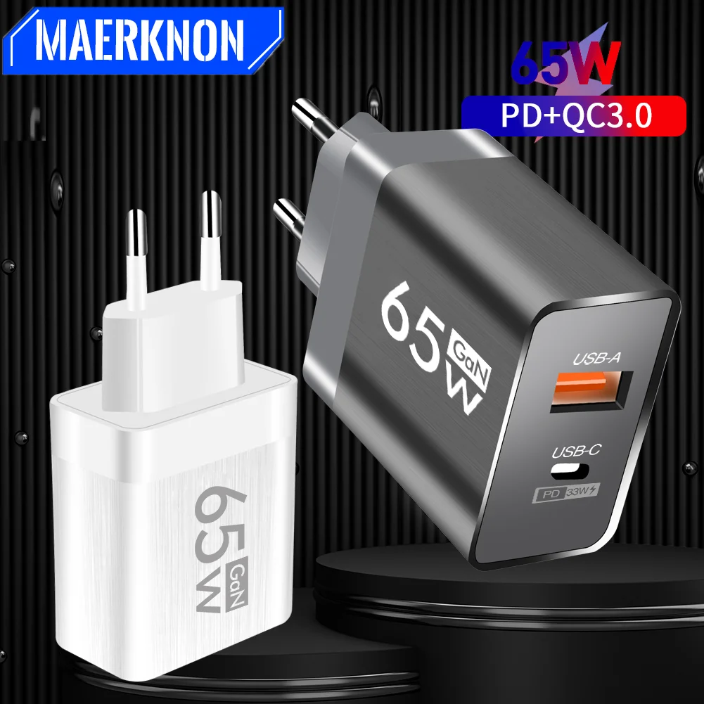 65W GaN Fast Charger Dual Ports USB Type C Charger PD QC 3.0 Quick Charging for iPhone Samsung Xiaomi Huawei Mobile Phone Charge
65W GaN Fast Charger Dual Ports USB Type C Charger PD QC 3.0 Quick Charging for iPhone Samsung Xiaomi Huawei Mobile Phone Charge