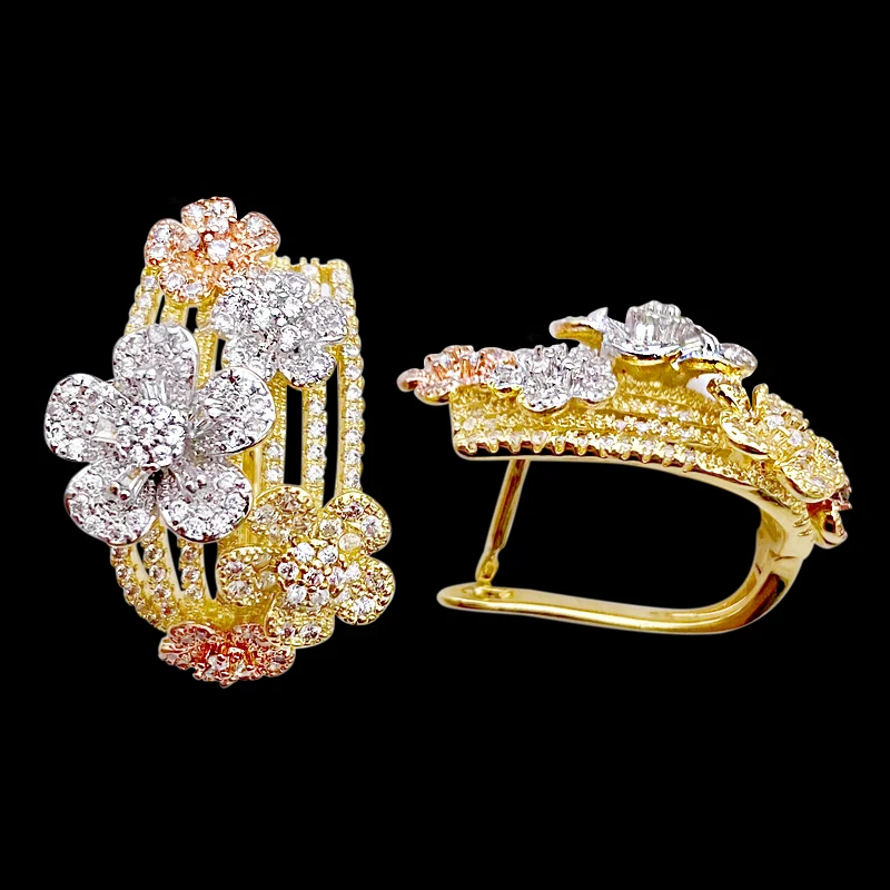 Lanyika Micro Pave Earrings Ear Clip Blooming Elegant Hairpin Flowers For Women Engagement Romantic Fashion Jewelry Best Gift
Lanyika Micro Pave Earrings Ear Clip Blooming Elegant Hairpin Flowers For Women Engagement Romantic Fashion Jewelry Best Gift