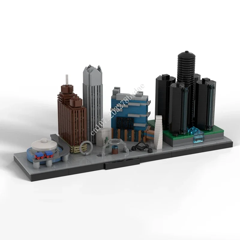 

886PCS Customized MOC Modular Detroit Skyline City Architecture Model Building Blocks Bricks DIY Assembly Toys Birthday Gifts