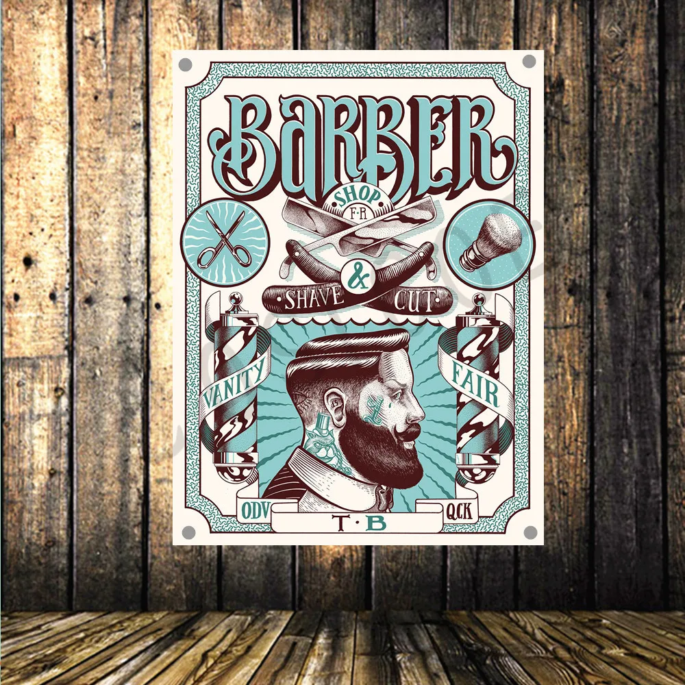 Barber Shop Sign Poster Four Hole Wall Hanging Retro Hair Salon Tattoo Banner Flag Tapestry Wall Stickers Background Decoration
Barber Shop Sign Poster Four Hole Wall Hanging Retro Hair Salon Tattoo Banner Flag Tapestry Wall Stickers Background Decoration