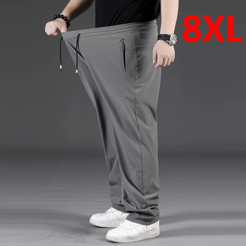 

7XL 8XL Plus Size Pants Men Baggy Pants Fashion Casual Elastic Waist Trousers Male Sweatpants Big Size 8XL Pants Male