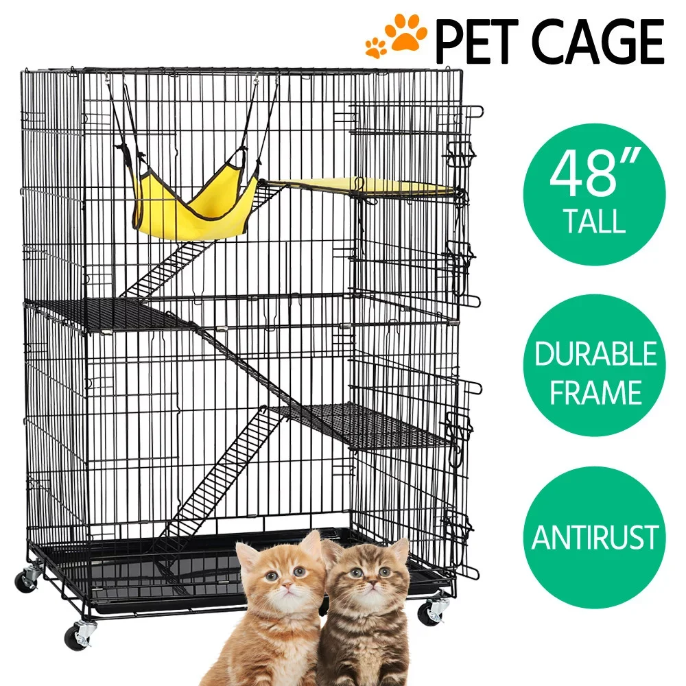 4 Tiers 3 Stairs Rolling Cat Cage for Pet Parents Black,36.8 Lb,31.50 X 22.00 X 48.40 Inches
4 Tiers 3 Stairs Rolling Cat Cage for Pet Parents Black,36.8 Lb,31.50 X 22.00 X 48.40 Inches