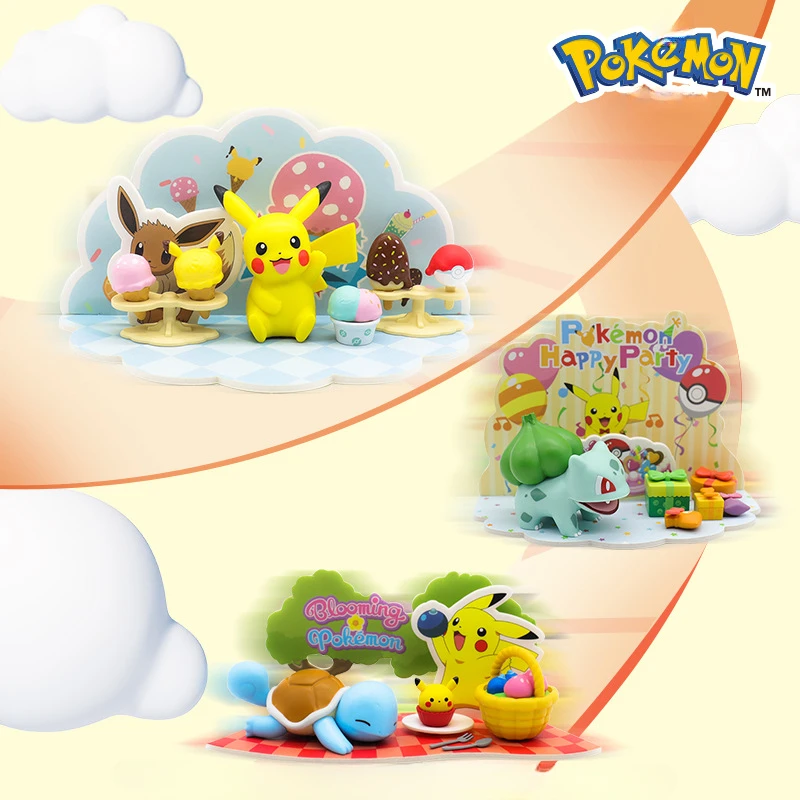 

Genuine Pokemon Pokemon Ball Scene Pikachu Model Doll Hand Toy Environmentally Friendly Material Living Room Bedroom Ornament