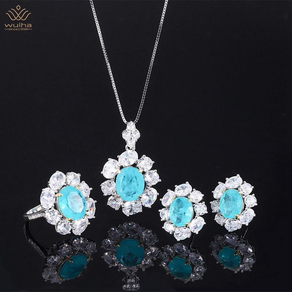 WUIHA 925 Sterling Silver 10*12MM Sapphire Faceted Gemstone Ring/Earrings/Pendant/Necklace Anniversary Jewelry Set Drop Shipping
WUIHA 925 Sterling Silver 10*12MM Sapphire Faceted Gemstone Ring/Earrings/Pendant/Necklace Anniversary Jewelry Set Drop Shipping