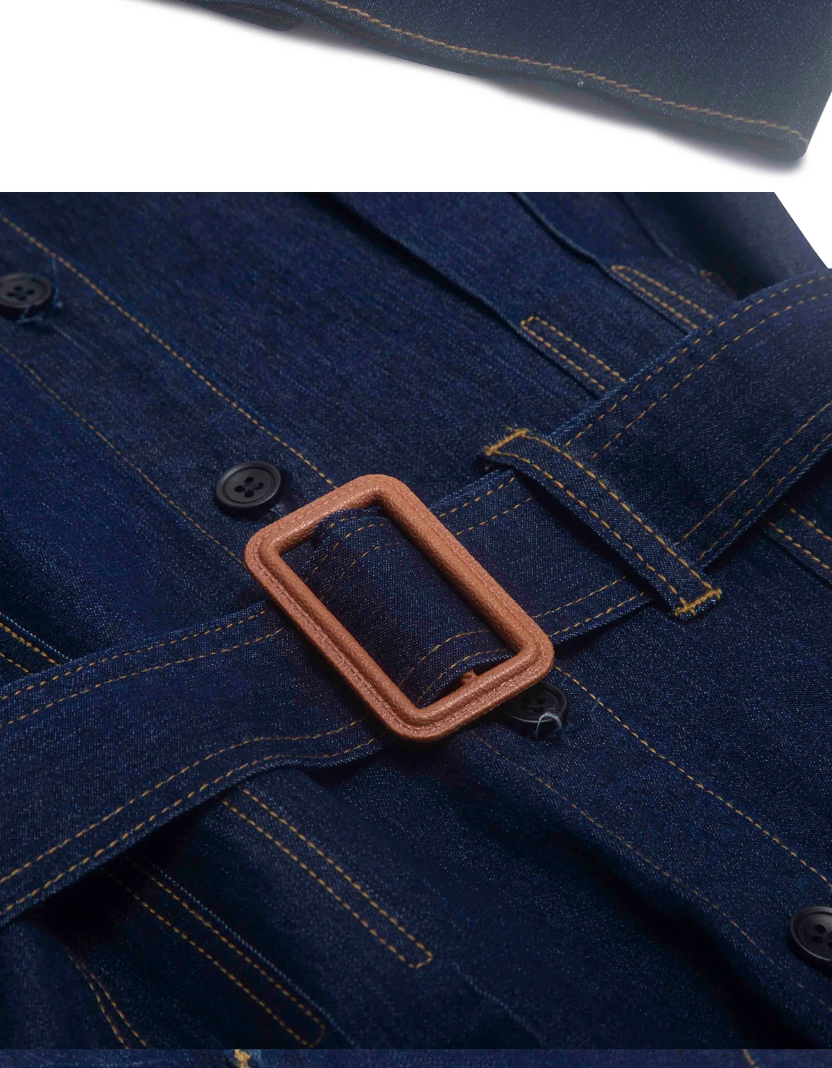 Women's Denim Dress Spring Summer Casual Belt Design Long Dresses Female 2025 Fashion Streetwear Sewing Thread Half Sleeve Dress 32 S30cd1b8ae9b543569184810bbf3ea628m