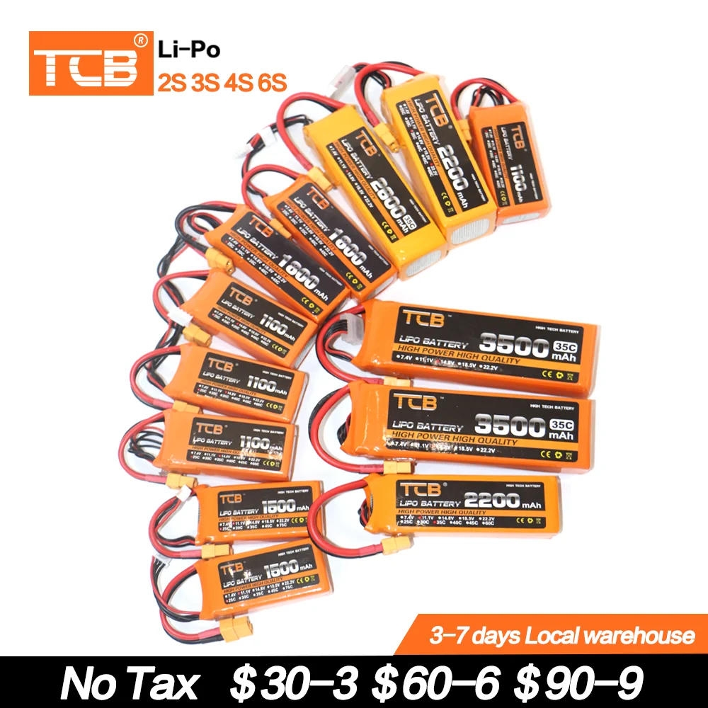 

2S 3S 4S 6S RC Drone LiPo Battery 7.4V 11.1V 14.8V 22.2V 2200 3300 4200 5200 6000mAh 25 35C 60C RC Airplane Helicopter Quadrotor