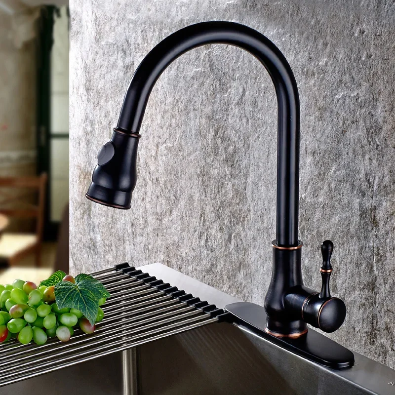 kitchen Oil Rubbed Bronze Pull Out Spray Head basin Faucet Mixer Tap Swivel Spout Cold Hot Black Sink faucet Deck Plate Cover
kitchen Oil Rubbed Bronze Pull Out Spray Head basin Faucet Mixer Tap Swivel Spout Cold Hot Black Sink faucet Deck Plate Cover