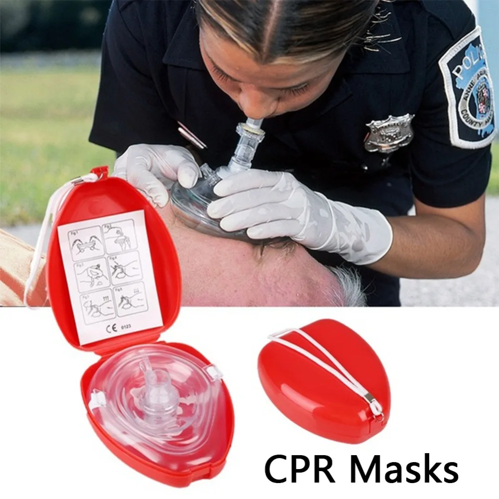 

CPR Breathing Mask One-Way Breathing Valve Mask Emergency First Aid Kits Reusable Respiration Training Mask Rescue Tools
