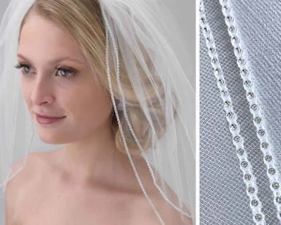 Wedding Bridal Veil 2 Layers Fingertip Length Veils White Ivory Tulle Rhinestone Length Veil With Comb
Wedding Bridal Veil 2 Layers Fingertip Length Veils White Ivory Tulle Rhinestone Length Veil With Comb
