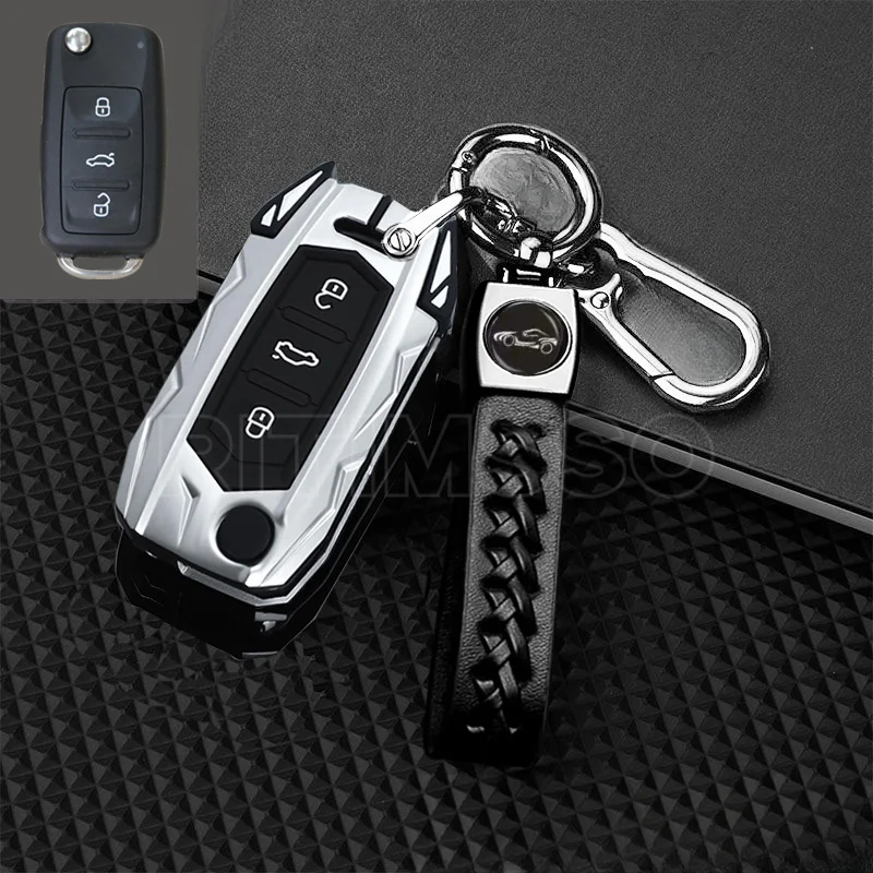 

Alloy Car Remote Key Case Cover for Volkswagen VW Polo Golf Passat Tiguan Beetle Caddy T5 Up Eos Skoda Octavia Seat Leon Altea