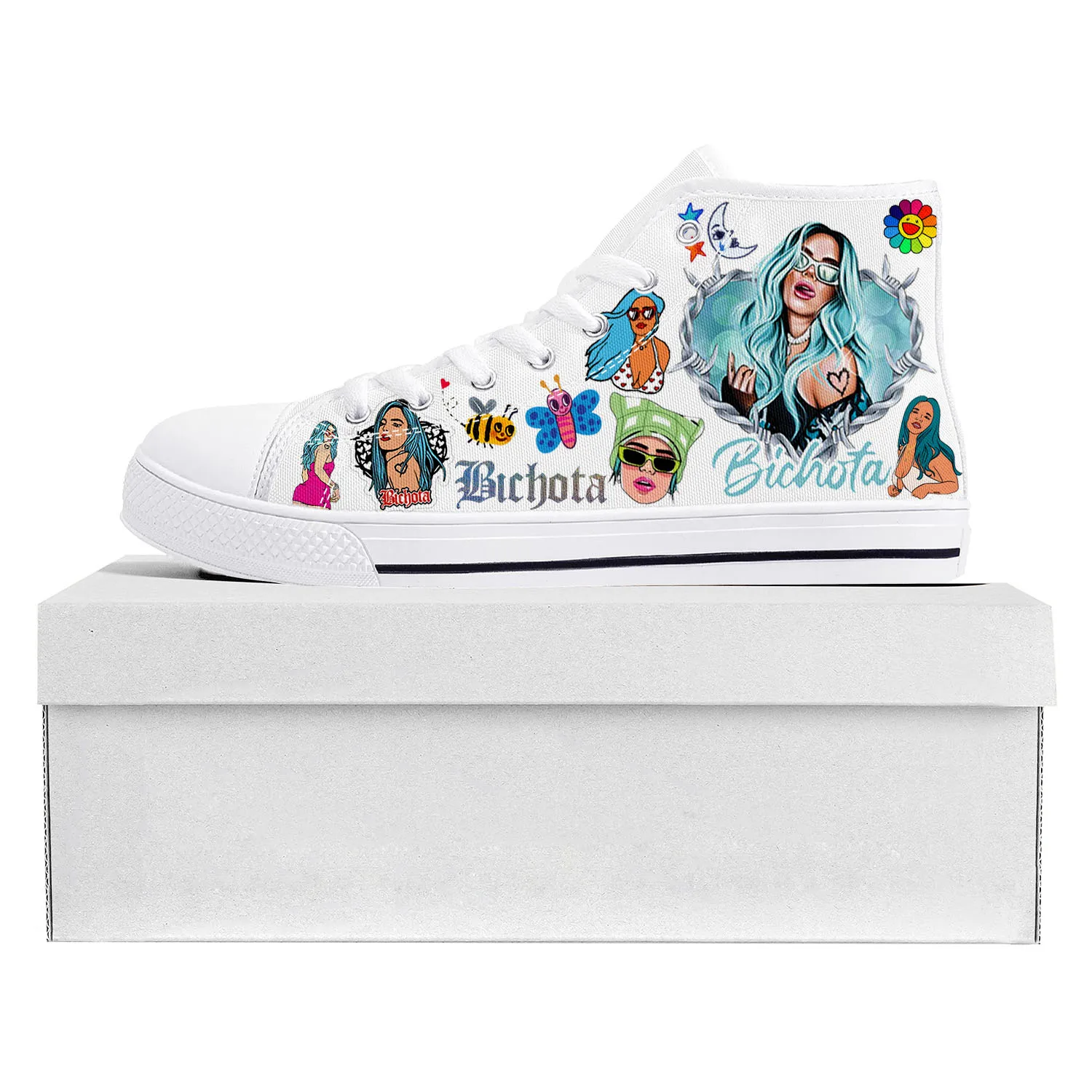 Karol G Bichota High Top High Quality Sneakers Mens Womens Teenager Canvas Sneaker Casual Couple Shoes Custom Made Shoe White
Karol G Bichota High Top High Quality Sneakers Mens Womens Teenager Canvas Sneaker Casual Couple Shoes Custom Made Shoe White