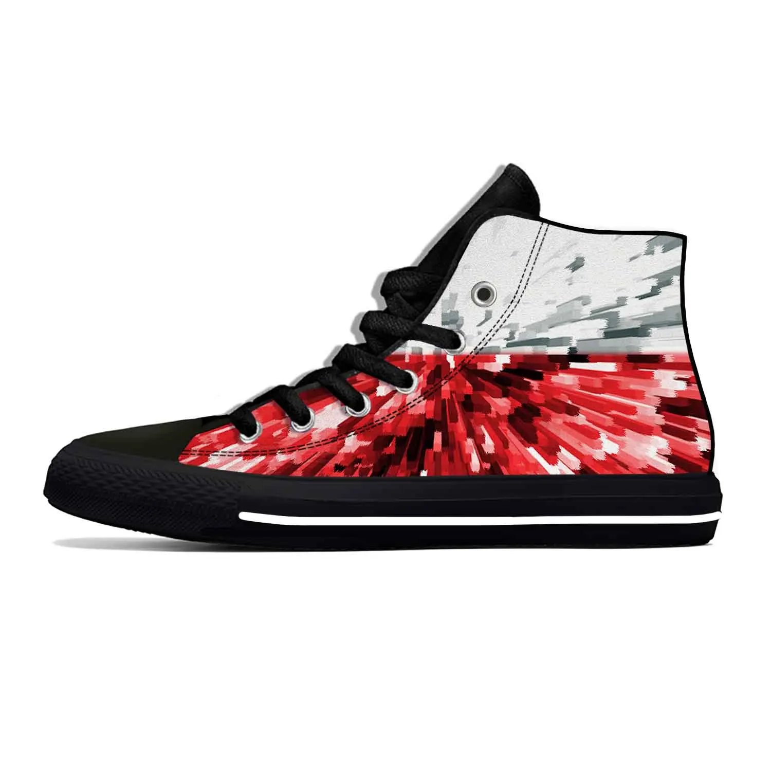 

Poland Polish Flag Patriotic Pride Fashion Funny Casual Cloth Shoes High Top Lightweight Breathable 3D Print Men Women Sneakers