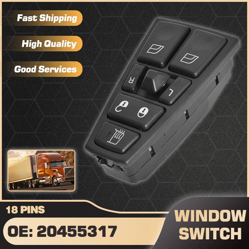 

20455317 Car Power Window Switch Master Panel For Volvo Truck FH12 FM12 FM9 VN VNL VNM 2004-2012 20752918 20953592 20452017
