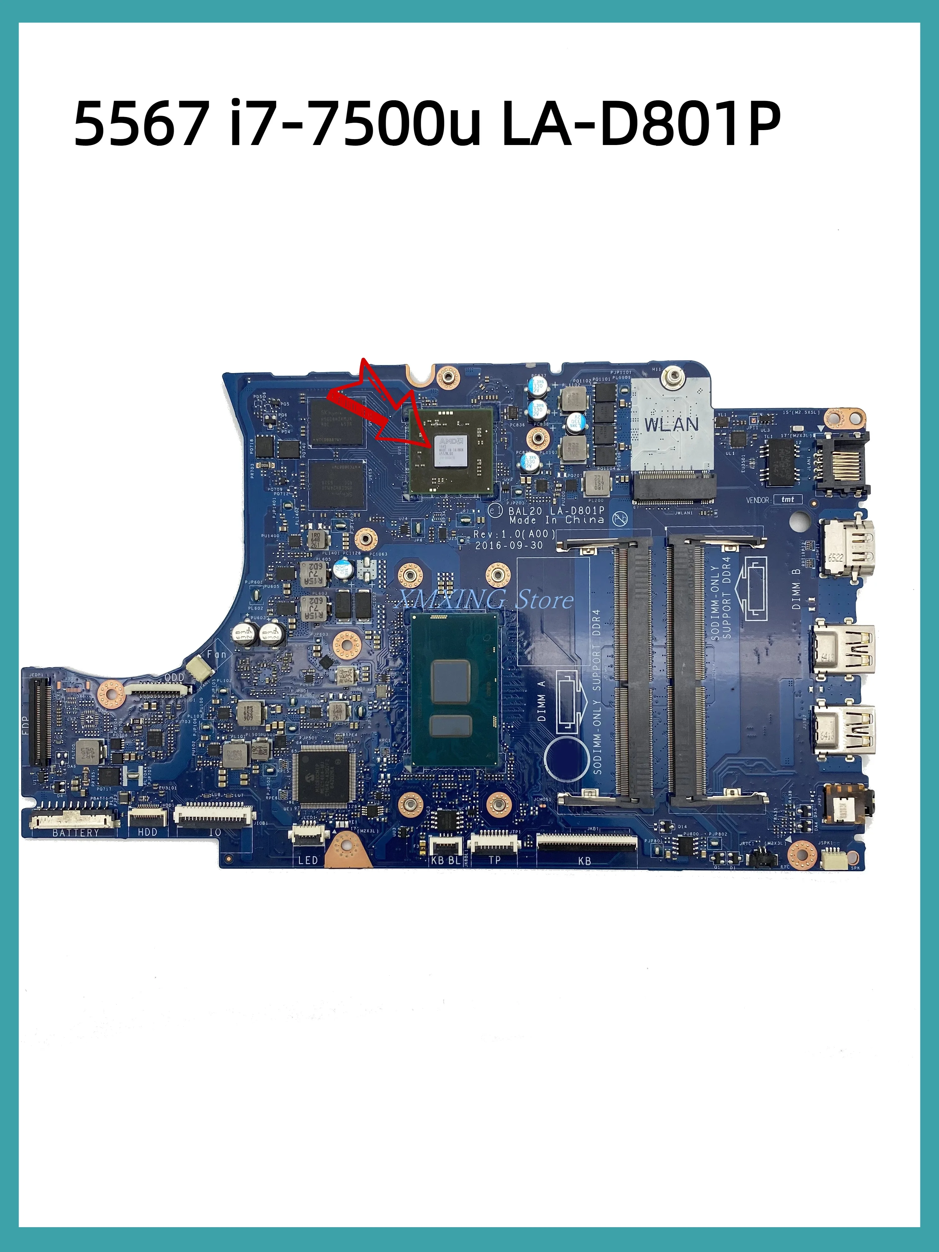FULCOL For DELL INSPIRON 15-5567 5567 Laptop Motherboard I7-7500U R7 LA-D801P CN-0KFWK9 0KFWK9 KFWK9 Tested 100% work
FULCOL For DELL INSPIRON 15-5567 5567 Laptop Motherboard I7-7500U R7 LA-D801P CN-0KFWK9 0KFWK9 KFWK9 Tested 100% work