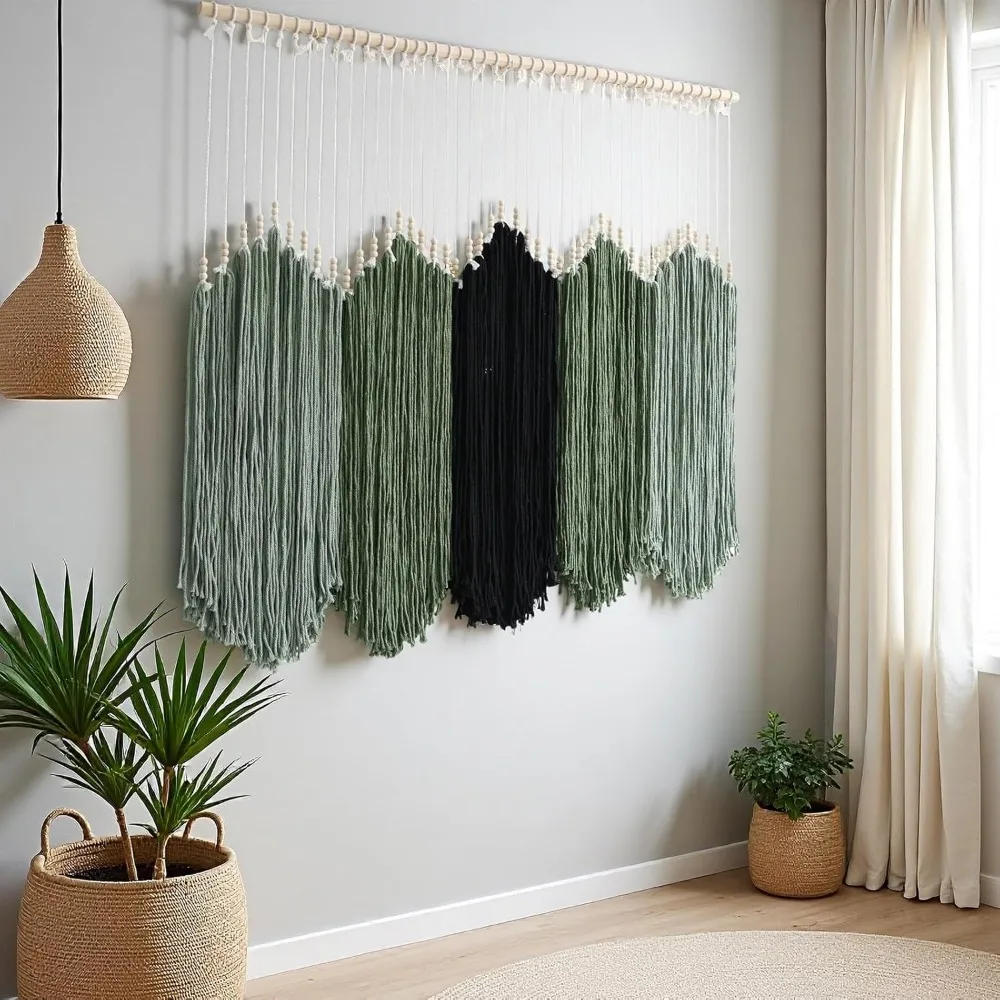 Large Handmade Cotton Macrame Tapestry 6 S30db44a0fcc645adbe39c7cc61a3620f8