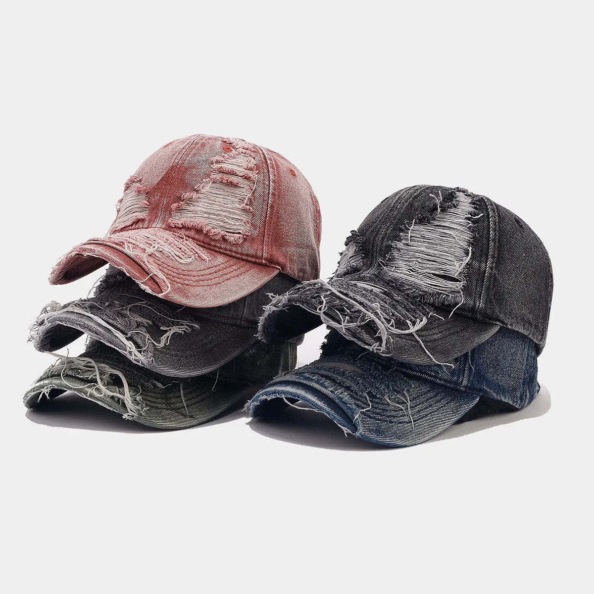 

Fashion Unisex Distressed Baseball Cap Women Men Washed Old Sunshade Hat Vintage Hip Hop Snapback Cap Solid Color Dad Hat