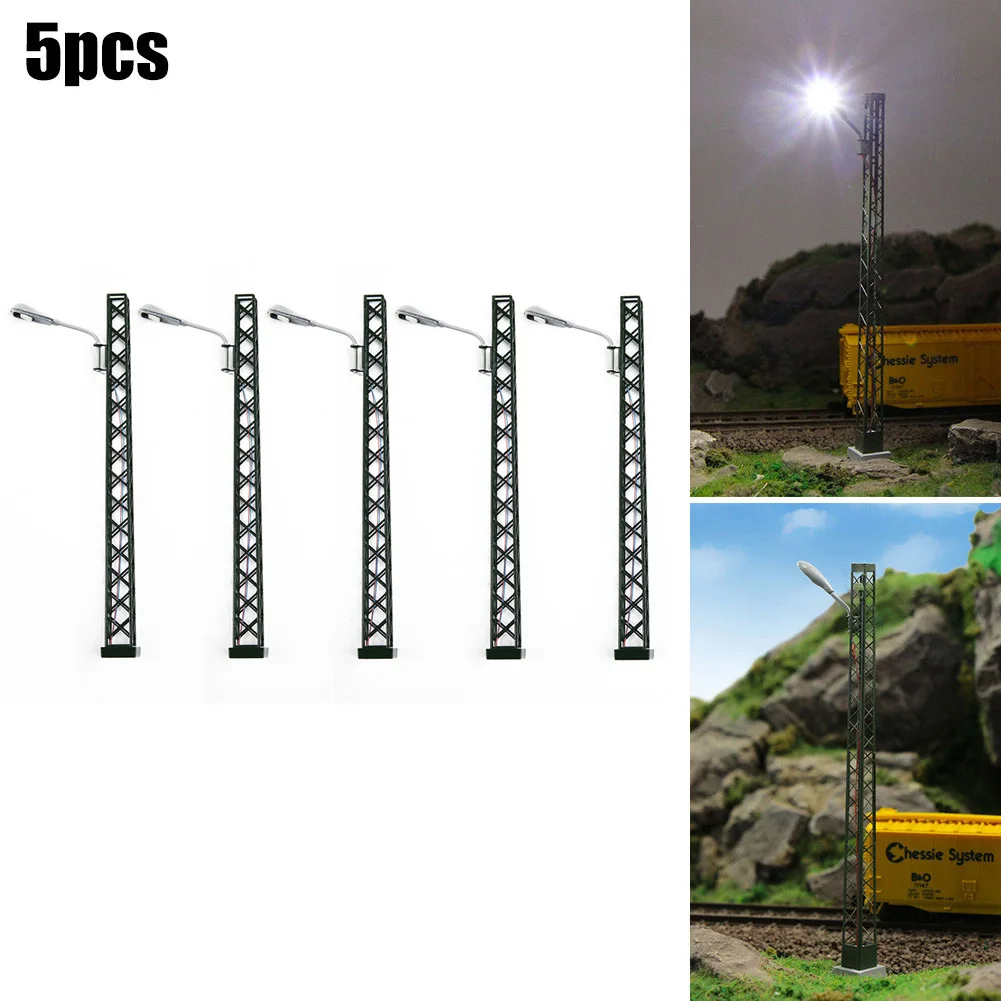 5Pcs Model Railway Lights Plastic Lattice Mast Light 3V DC AC Gauge H0 Layout LED Lamp For Rail Building Layout Garden Supplies
5Pcs Model Railway Lights Plastic Lattice Mast Light 3V DC AC Gauge H0 Layout LED Lamp For Rail Building Layout Garden Supplies