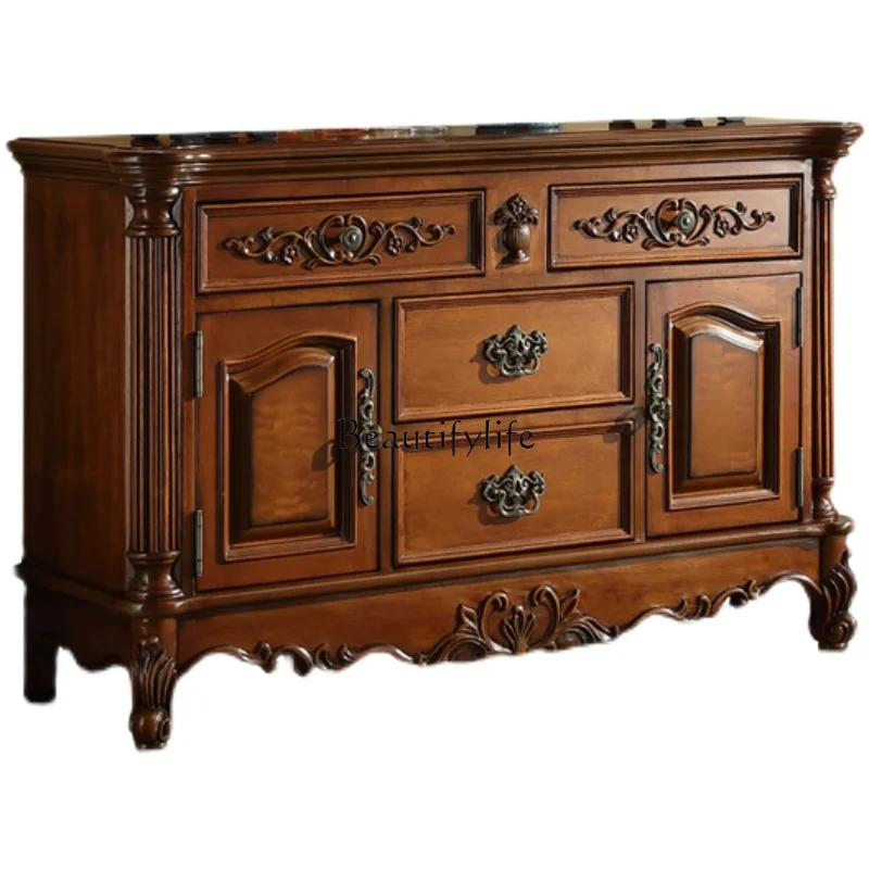 American Style Sideboard Cabinet Solid Wood European Style Kitchen Tea Cabinet Bedroom TV Stand Foyer Entrance Cabinet
American Style Sideboard Cabinet Solid Wood European Style Kitchen Tea Cabinet Bedroom TV Stand Foyer Entrance Cabinet