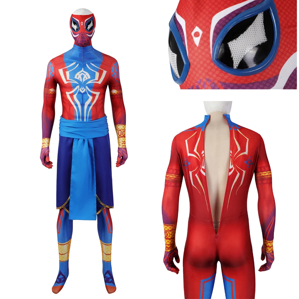 

Zentai Spider India Pavitr Prabhakar Cosplay Costume for Men Jumpsuit Bodysuit Across Verse Halloween Carnival Party Role Play