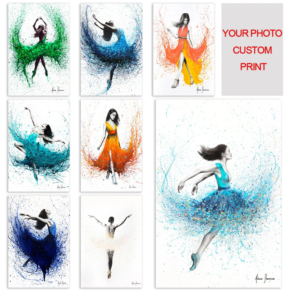 

Dancing Ballet Print Poster Wall Artwork Modern Canvas Painting Cuadros Modular Pictures For Children Dancing Girl Room Decor